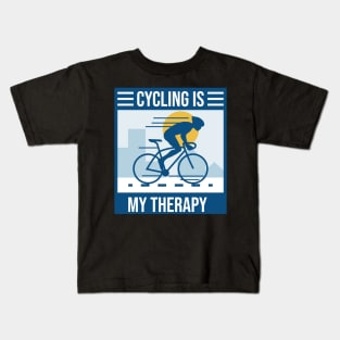 Cycling is my Therapy Kids T-Shirt